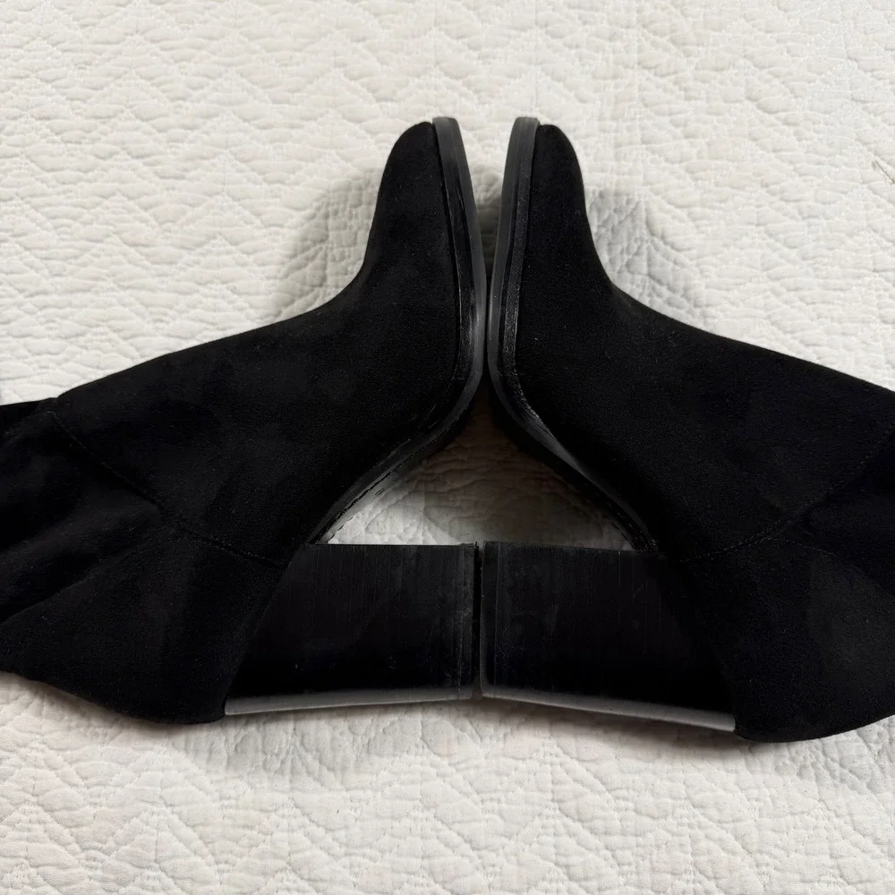 Marc Fisher Mlalinda‎ Black Faux Suede Over The Knee Boots Block Heel Wms 6